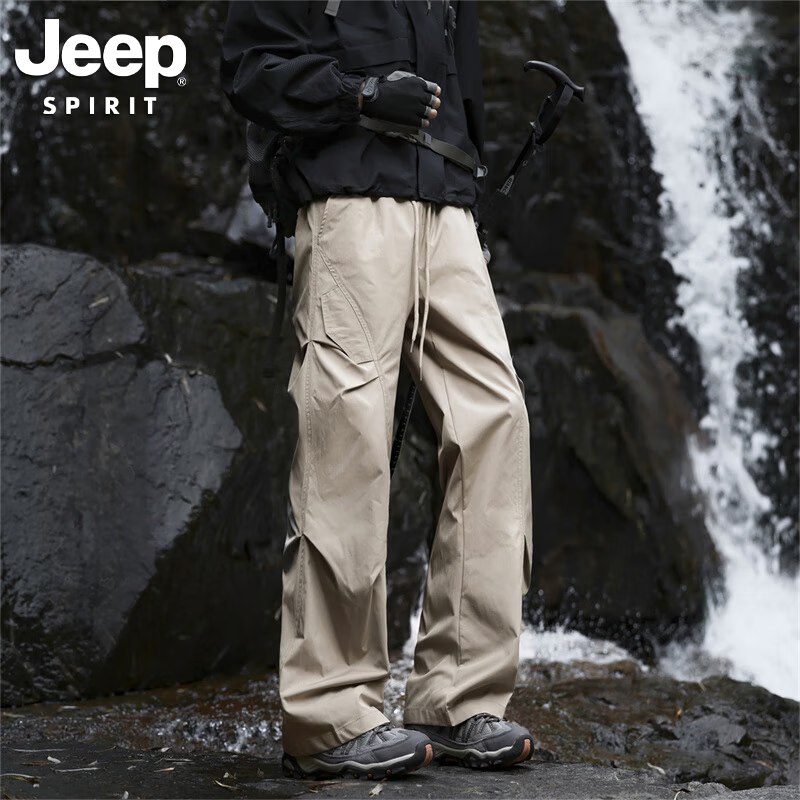 吉普JEEP 男冲锋裤 伞兵休闲裤折34.9/件！！任选2件【69元】加绒款+10元；多款可选块挑挑领 